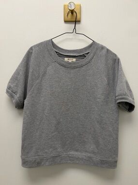 Madewell Short-Sleeve Gray Sweatshirt Top sz XS